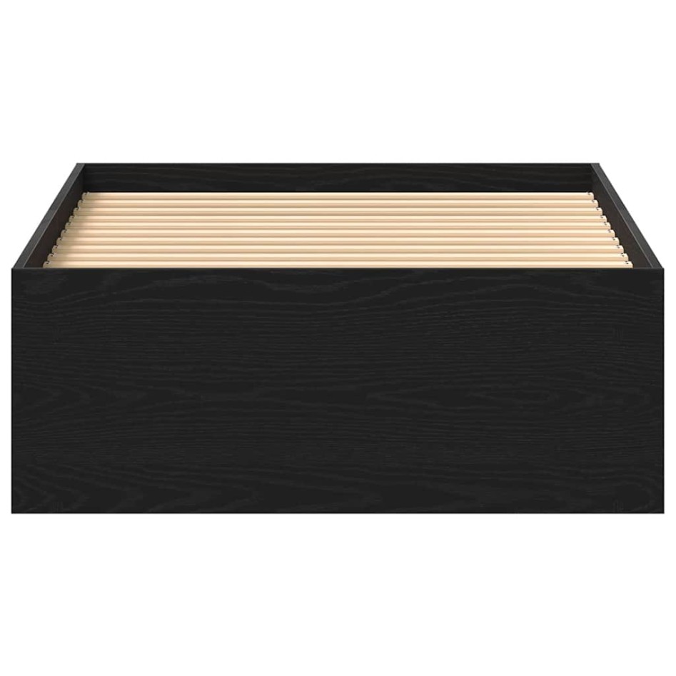 Estructura de cama sin colchón roble negro 75x190