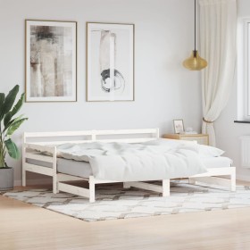 Sofá cama nido madera maciza de pino blanco 90x200