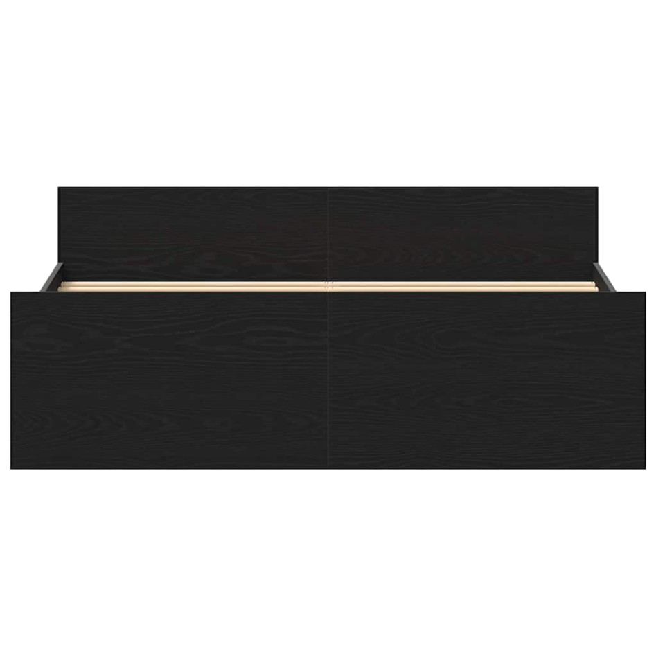 Estructura de cama sin colchón roble negro 120x200
