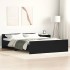 Estructura de cama sin colchón roble negro 140x190