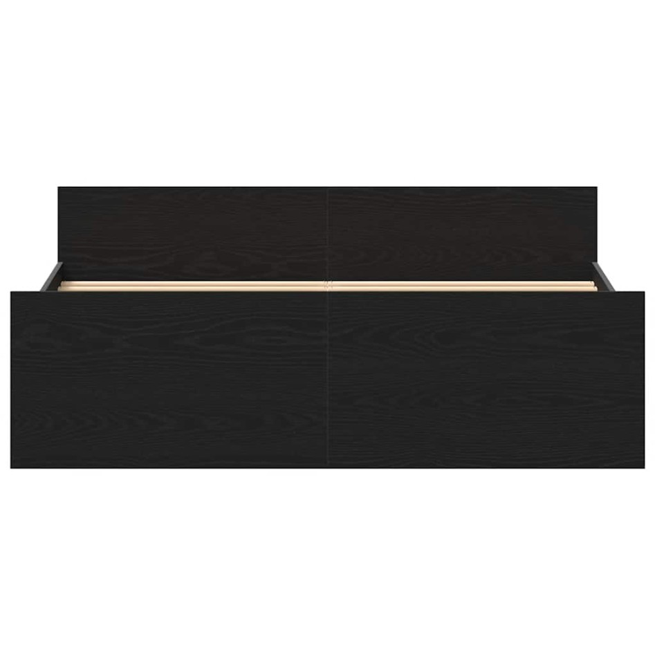Estructura de cama sin colchón roble negro 140x190
