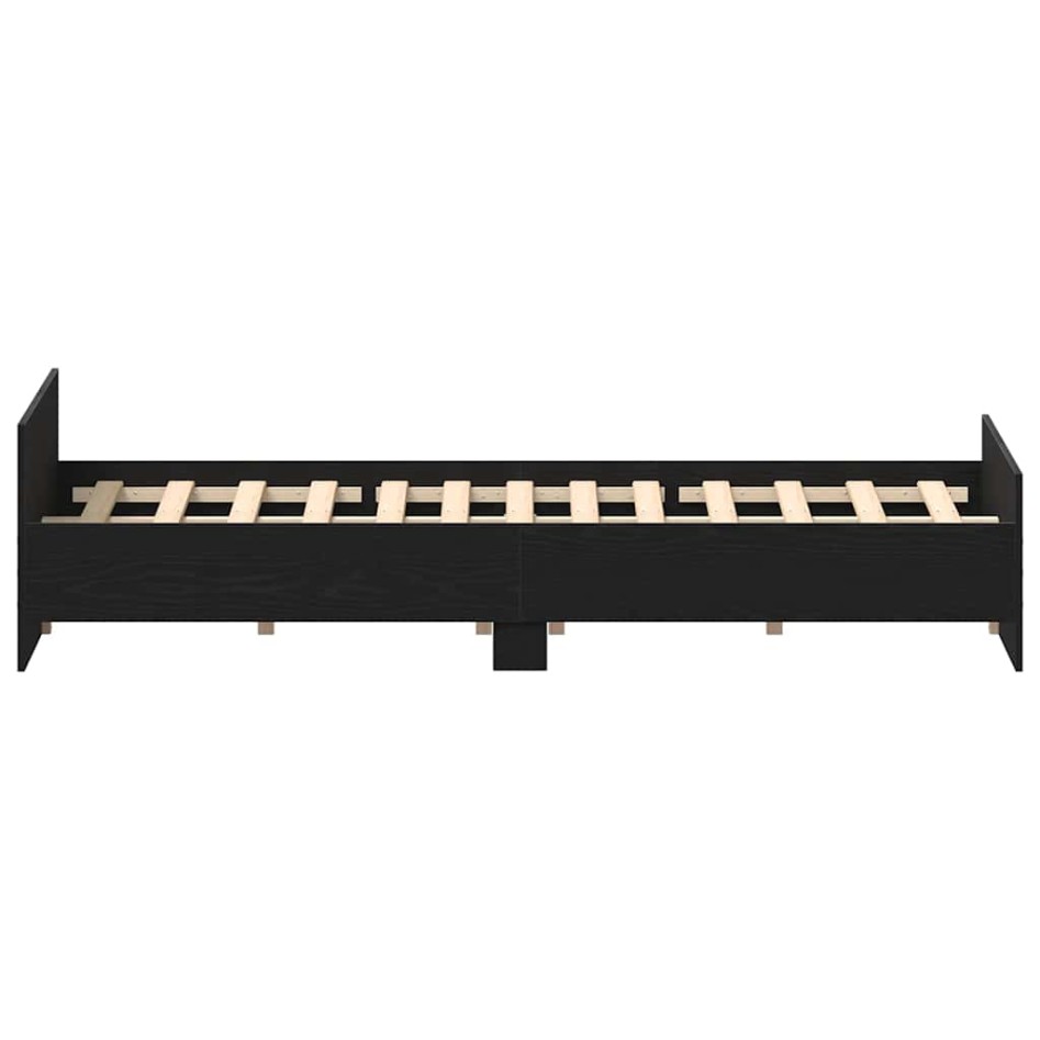 Estructura de cama sin colchón roble negro 140x190