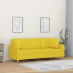 Sofá de 3 plazas con cojines tela amarillo claro 180 cm