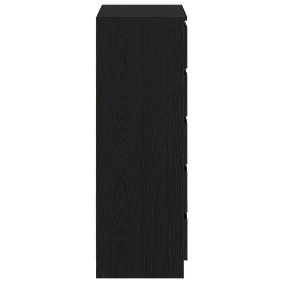 Cómoda de madera contrachapada roble negro 60x36x103