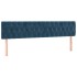 Cama box spring colchón y LED terciopelo azul oscuro 180x200