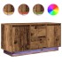 Mueble de TV con luces LED madera vieja 100x41x50