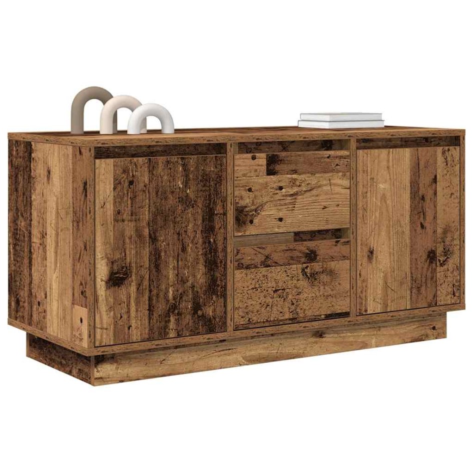 Mueble de TV con luces LED madera vieja 100x41x50