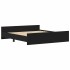 Estructura de cama sin colchón roble negro 200x200