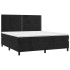 Cama box spring colchón y LED terciopelo negro 180x200