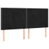 Cama box spring colchón y LED terciopelo negro 180x200