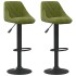 Taburetes de cocina 2 uds terciopelo verde