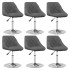 Sillas de comedor giratorias 6 unidades terciopelo gris