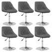 Sillas de comedor giratorias 6 unidades terciopelo gris oscuro