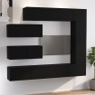 Set de muebles para TV 7 piezas madera contrachapada negro