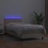 Cama box spring colchón LED cuero sintético capuchino 90x190