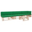 Muebles de palets 4 pzas y cojines madera pino impregnada