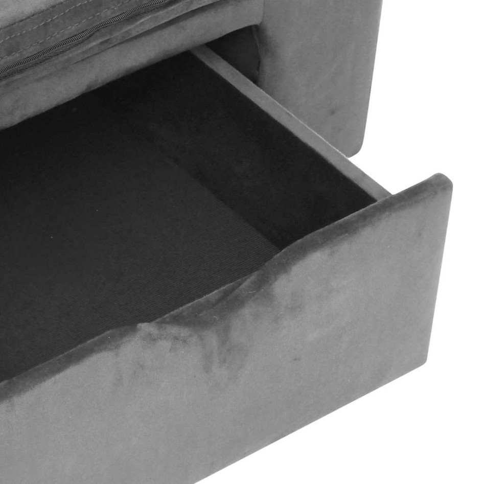 Sofá para perros con cajón felpa gris 75x50x38