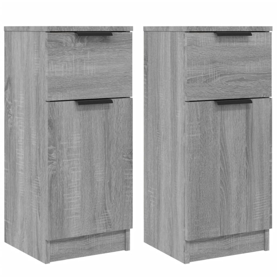 Aparadores 2 uds madera contrachapada gris Sonoma 30x30x70