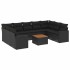 Set de sofás de jardín 10 pzas cojines ratán sintético