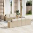 Juego de sofás de jardín con cojines beige 8 pzas ratán