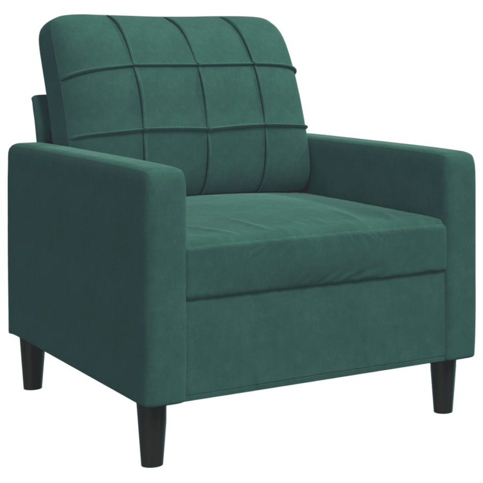 Sillón de terciopelo verde oscuro 60