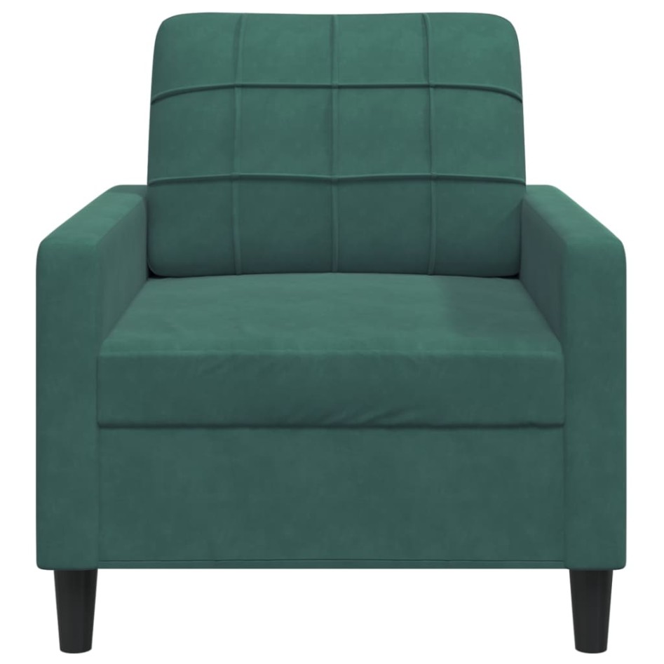 Sillón de terciopelo verde oscuro 60