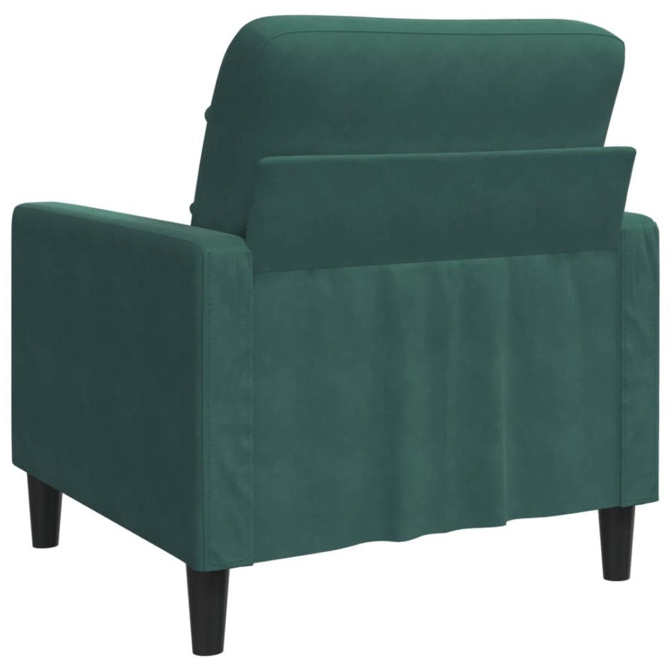 Sillón de terciopelo verde oscuro 60