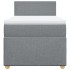 Cama box spring con colchón tela gris claro 100x200