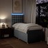 Cama box spring con colchón tela gris claro 100x200