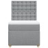 Cama box spring con colchón tela gris claro 100x200