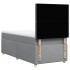 Cama box spring con colchón tela gris claro 100x200