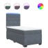 Cama box spring con colchón terciopelo gris oscuro 80x200