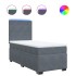 Cama box spring con colchón terciopelo gris oscuro 90x200