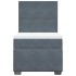Cama box spring con colchón terciopelo gris oscuro 90x200