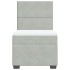 Cama box spring con colchón terciopelo gris claro 90x190