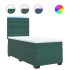 Cama box spring con colchón terciopelo verde oscuro 80x200