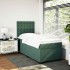 Cama box spring con colchón terciopelo verde oscuro 80x200