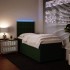 Cama box spring con colchón terciopelo verde oscuro 80x200