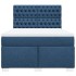 Cama box spring con colchón tela azul 140x190