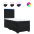 Cama box spring con colchón terciopelo negro 100x200