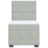Cama box spring con colchón terciopelo gris claro 80x200