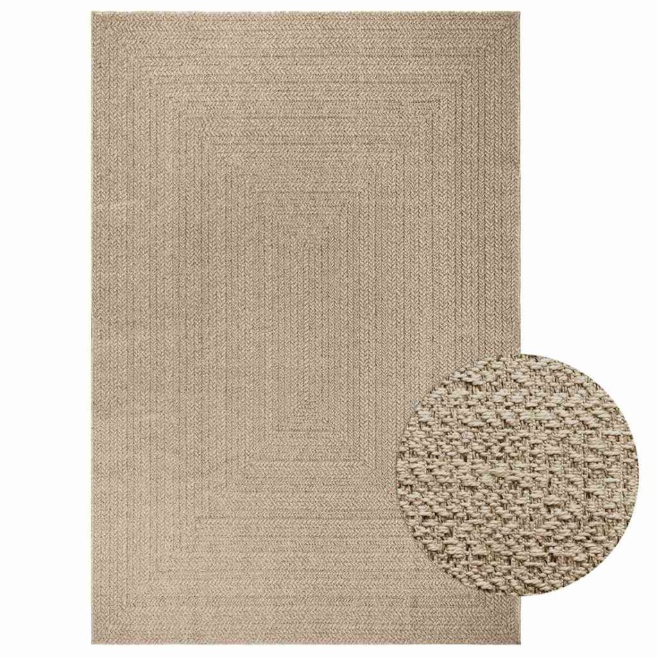 Alfombra ZIZUR aspecto yute interior/exterior beige 200x290