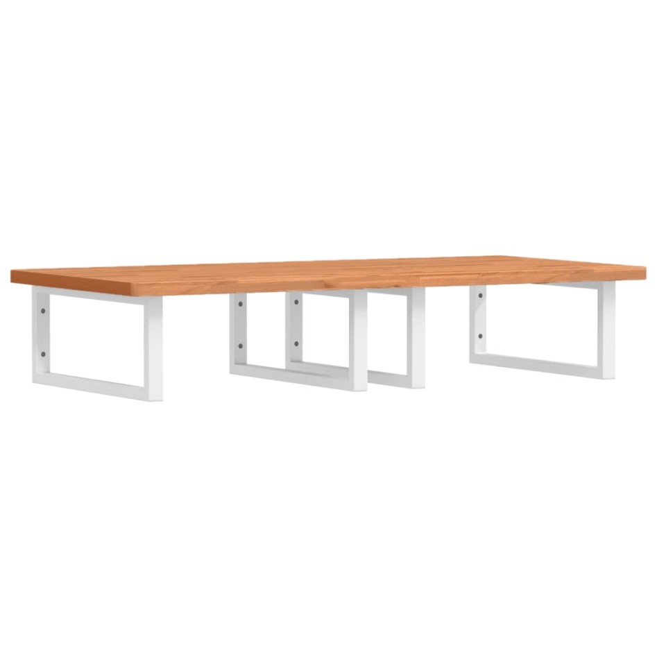 Estante de lavabo de pared de acero y madera maciza de