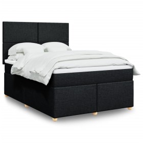 Cama box spring con colchón tela negro 140x190
