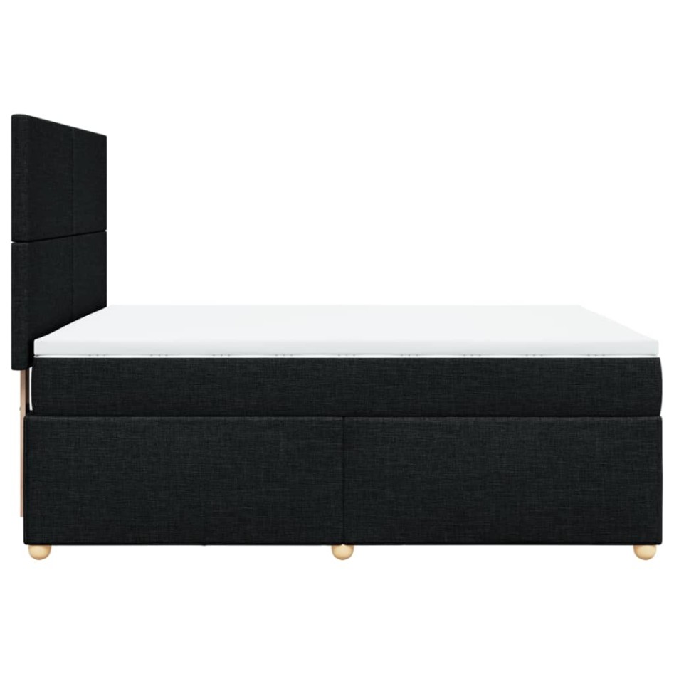 Cama box spring con colchón tela negro 140x190