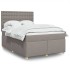 Cama box spring con colchón tela gris taupe 140x190