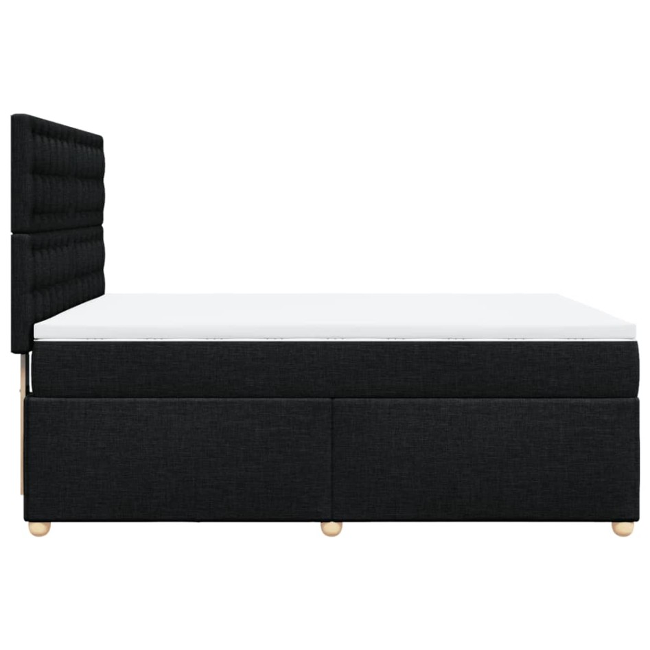 Cama box spring con colchón tela negro 140x190