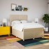 Cama box spring con colchón tela color crema 140x200
