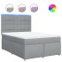 Cama box spring con colchón tela gris claro 140x200