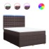 Cama box spring con colchón tela marrón oscuro 140x200